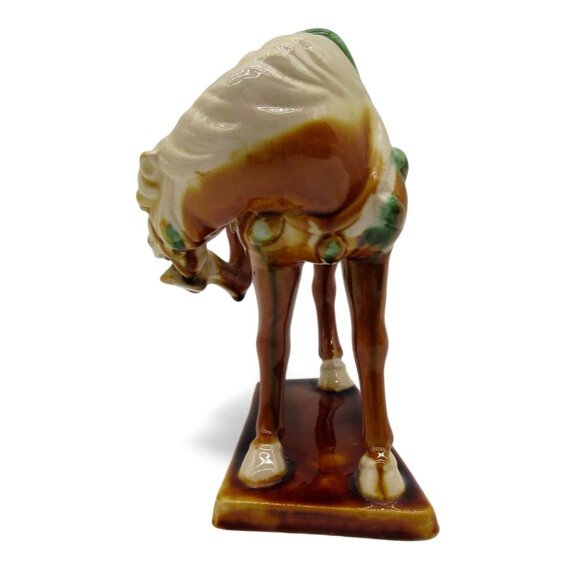 Vintage Tang Style Sancai Drip Glaze Ceramic Chinese War HORSE Figurine - Picture 4 of 10